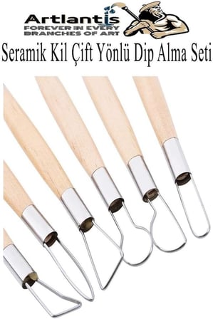 Seramik Kil Çömlek Çift Yönlü Dip Alma Seti 6 Parça 1 Paket Polimer Kil Oyma Seti Ebeşuar Yuvarlak Telli Heykel Balmumu
