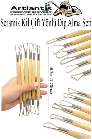 Seramik Kil Çömlek Çift Yönlü Dip Alma Seti 6 Parça 1 Paket Polimer Kil Oyma Seti Ebeşuar Yuvarlak Telli Heykel Balmumu