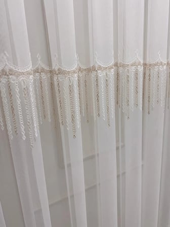 NİVEMESHOME 2571 V -117 REİNA  GOLD 1/3 PİLELİ BAMBU TÜL PERDE