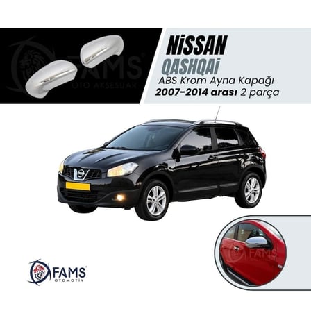 Nissan Qashqai ABS Krom Ayna Kapağı 2 Parça 2007-2014 Paslanmaz Çelik