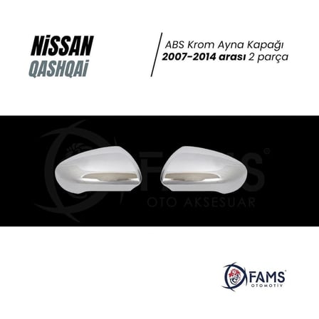 Nissan Qashqai ABS Krom Ayna Kapağı 2 Parça 2007-2014 Paslanmaz Çelik