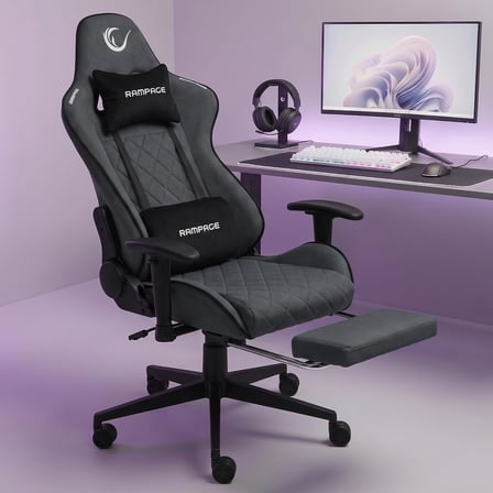 Rampage Myth Pro KL-R29 Üst Seviye Terletmez Kumaş Gri Gaming Oyuncu Koltuğu