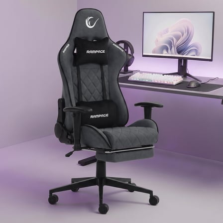 Rampage Myth Pro KL-R29 Üst Seviye Terletmez Kumaş Gri Gaming Oyuncu Koltuğu