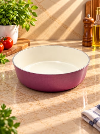 Rivorn 28 cm Seramik Döküm Yapışmaz Yuvarlak Fırın Tepsisi 3,7 LT