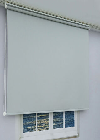 Düz Stor Perde - Kalın Mat Stor Güneşlik Kumaş (Keten) - Alüminyum Kasa ve Boru - Eteği DİLİMSİZ/DÜZ