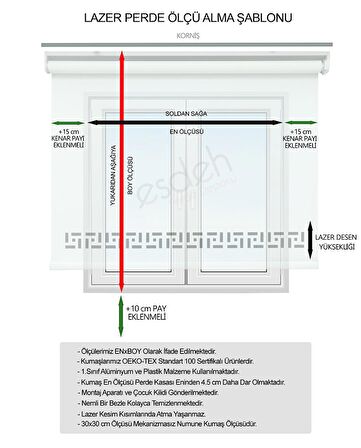 Lazer Kesim Stor Perde - İthal Mat Kalın Model