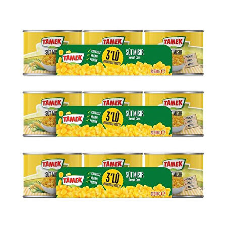 Tamek Mısır Konservesi 3x210 gr x 3 Adet