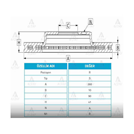 FREN DİSKİ CARISMA  96-06 / S-40 97-03 / ARKA DÜZ 260-4