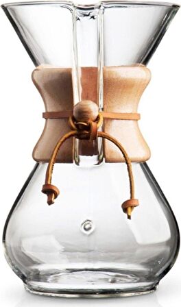 Durnes Chemex Cam Kahve Demleme Sürahi-Karaf 800 Ml (Borosilikat Cam) - 6 Cup Coffee Pot