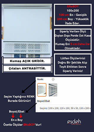 Lazer Stor Perde - Renkli Çıta Detaylı