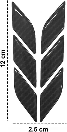 Araç Otomobil Motosiklet Bisiklet Karbon Siyah 6 parça çok amaçlı 3D Sticker
