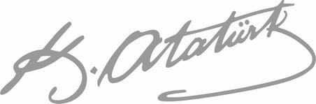 Sticker Usta Atatürk Mustafa Kemal Atatürk Imza Araba Motosiklet Oto Karavan Sticker Siyah 15x4,5 Cm