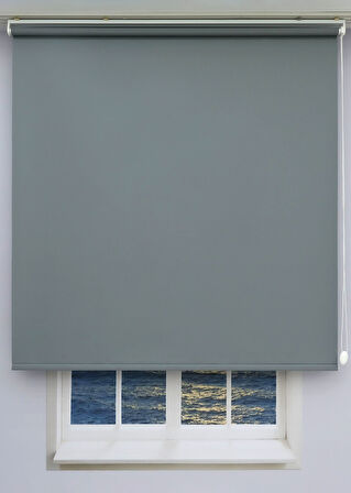 Düz Stor Perde - Kalın Mat Stor Güneşlik Kumaş (Keten) - Alüminyum Kasa ve Boru - Eteği DİLİMSİZ/DÜZ