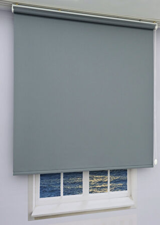 Düz Stor Perde - Kalın Mat Stor Güneşlik Kumaş (Keten) - Alüminyum Kasa ve Boru - Eteği DİLİMSİZ/DÜZ