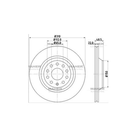 FREN DISKI PASSAT / GOLF5 / GOLF6 / GOLF7 / A3 / LEON 03= 310mm