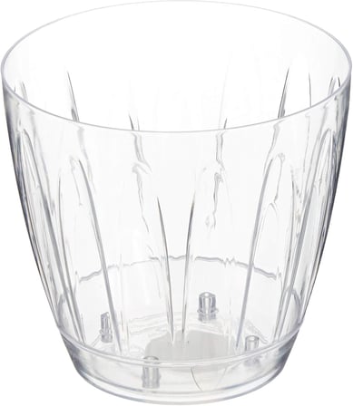 Serinova OR03 Şeffaf Orkide Saksısı Tabaklı 18cm, 3 Litre Şeffaf