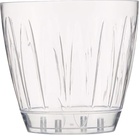 Serinova OR03 Şeffaf Orkide Saksısı Tabaklı 18cm, 3 Litre Şeffaf