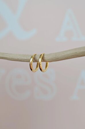316 L Çelik Gold Halka Küpe Mini Boy
