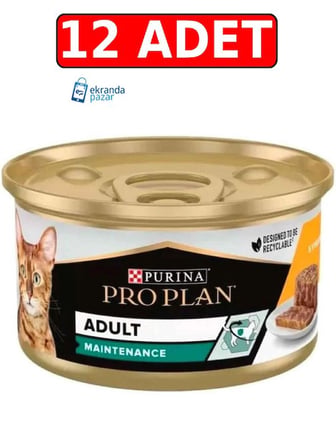 Proplan adult tavuk etli yetişkin kedi konservesi 85 gr x 12 adet yaş mama