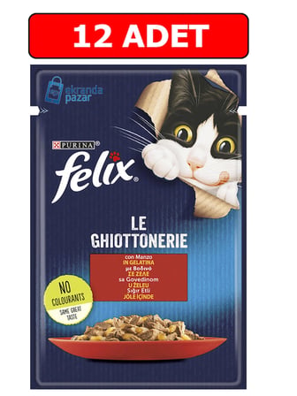 Purina Felix sığır etli kedi yaş maması 85 gr x 12 adet