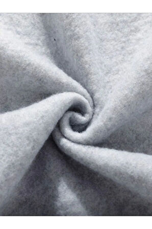 Mor Çiçek Demeti Baskı Detaylı Bisiklet Yaka İçi Polarlı Sweatshirt