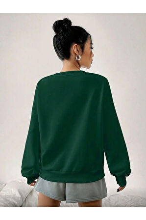 Milano Baskı Detaylı Bisiklet Yaka İçi Polarlı Sweatshirt