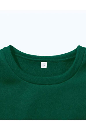 Milano Baskı Detaylı Bisiklet Yaka İçi Polarlı Sweatshirt