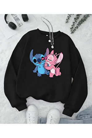 Baskı Detaylı Bisiklet Yaka İçi Polarlı Sweatshirt