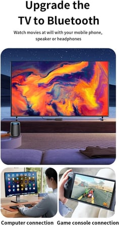 Bluetooth 5.4 Ses Alıcı &amp; Verici – 2’si 1 Arada AUX Adaptör, 3.5mm Jak, USB-C Şarj, 15m Kablosuz Menzil, 180mAh Batarya, Araç &amp; Ev Hoparlör için Kablosuz Müzik Adaptörü | M30
