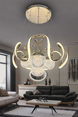 Arya Kristal Cam 4 Top Led Avize 