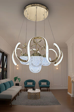 Arya Kristal Cam 4 Top Led Avize 