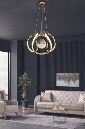 Arya Tek Toplu Led Avize 2 mt - Salon & Oturma Odası Avizesi