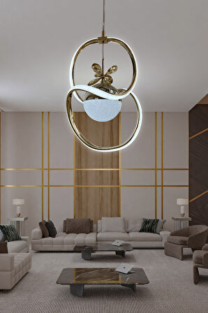 Badem Tek Toplu Modern Sarkıt Led Avize 