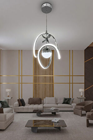 Badem Tek Toplu Modern Sarkıt Led Avize 
