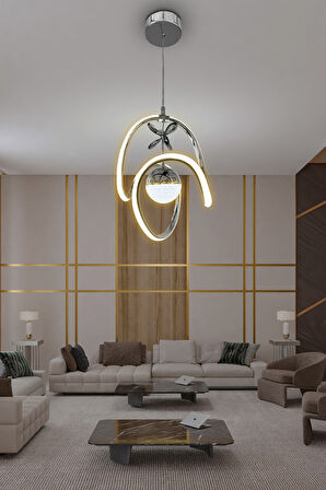 Badem Tek Toplu Modern Sarkıt Led Avize 