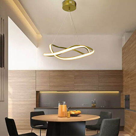 Dalga Modern Sarkıt Led Avize Salon Oturma Odası Mutfak Avizesi 