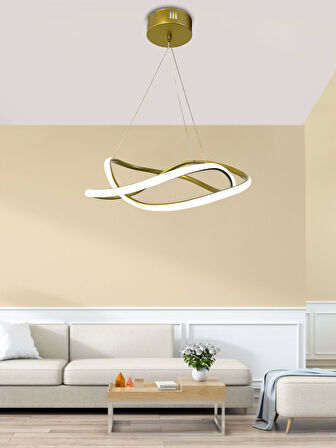 Dalga Modern Sarkıt Led Avize Salon Oturma Odası Mutfak Avizesi 