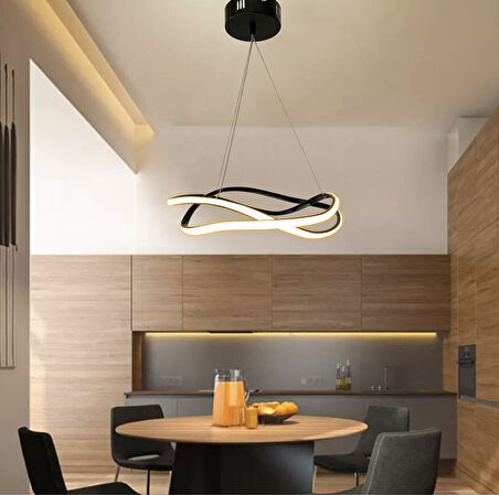Dalga Modern Sarkıt Led Avize Salon Oturma Odası Mutfak Avizesi 