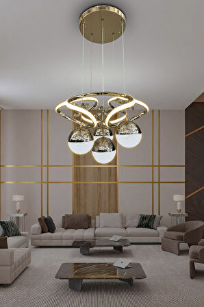 Dron 3 Renk Modern Sarkıt 4 Toplu Led Avize Powerled Ledli Avize 