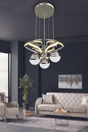 Dron 3 Renk Modern Sarkıt 4 Toplu Led Avize Powerled Ledli Avize 
