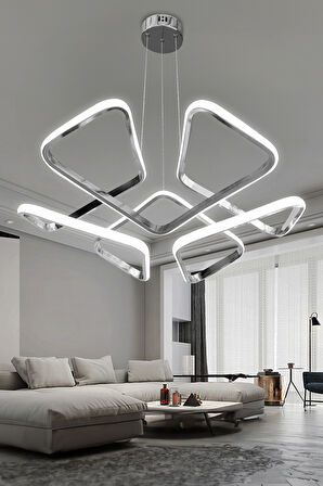 Dron Köşeli Modern Sarkıt Led Avize Salon & Oturma Odası Avizesi 