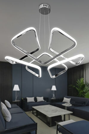 Dron Köşeli Modern Sarkıt Led Avize Salon & Oturma Odası Avizesi 
