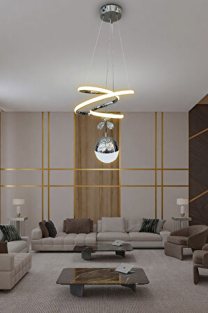 Eylül Tek Toplu Led Avize 2 mt - Salon & Oturma Odası Avizesi