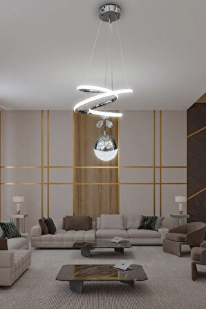 Eylül Tek Toplu Led Avize 2 mt - Salon & Oturma Odası Avizesi