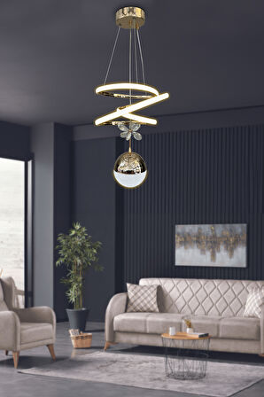 Eylül Tek Toplu Led Avize 2 mt - Salon & Oturma Odası Avizesi