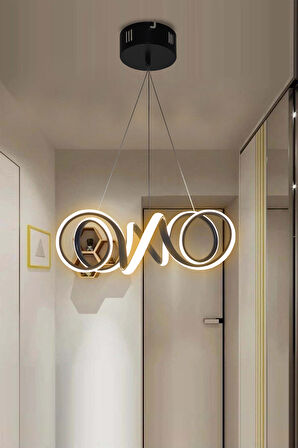 Modern Sarkıt Krom Kıvrım Beyaz Işık Led Avize 