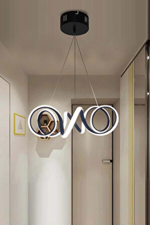 Modern Sarkıt Krom Kıvrım Beyaz Işık Led Avize 