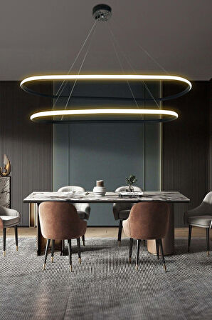 Gece Modern Led Aydınlatmalı Ev & Ofis Avizesi 