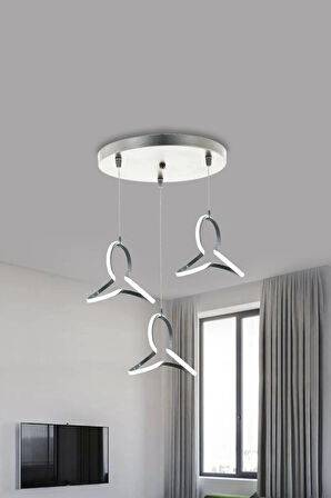 Yonca 3'lü Modern Sarkıt 1 Yıl Garantili Led Avize 
