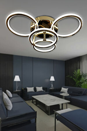 Exen Plafonyer Çift Ledli Led Avize 3+1
